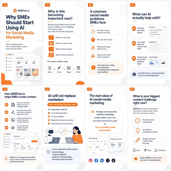 AI Carousel Splitter 將一張 AI 生成拼圖裁切成多張社交媒體輪播圖片